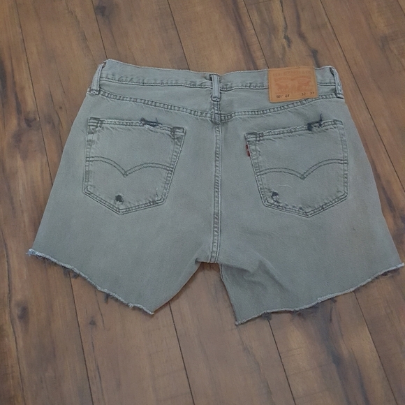 Levis‎ Vintage 501 Gray Distressed High Waist Shorts